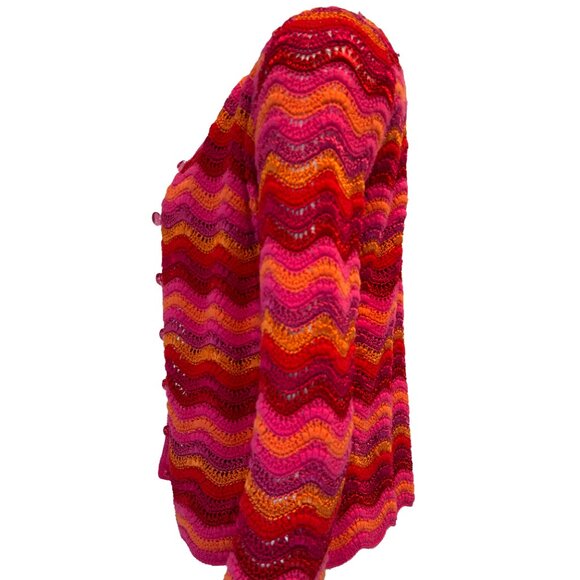 Wave Knit Cardigan & Tank Set Multicolor Lightweight Size M - Picture 8 of 9